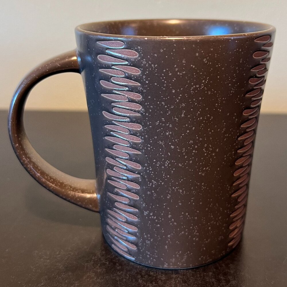 Vtg Pfaltzgraff MATIKA SHALE Incised Stoneware Coffee Mug Brown Speckles 16oz